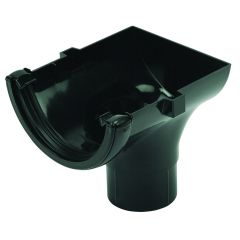 FloPlast (RO2) 112mm Black Half Round Stopend Outlet