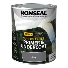 Ronseal Super Flexible Exterior Wood Primer & Undercoat 750ml (Grey)