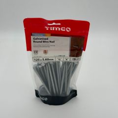 125 x 5.60 TIMbag Round Wire Nail - Galvanised 1 KG (approx 42)