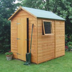 Rowlinson's Premier 7 x 5 shed ready for the garden. Shed should NOT be sat straight onto turf, should be on slabs or concrete pad