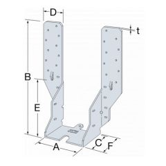 91mm Timber to Timber*LONG LEG* Joist Hanger JHA450/91 (leg length: 450mm)