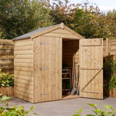 Apex shed clad with tongue and groove shiplap. 