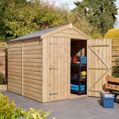 Rowlinson 8x6ft Double Door Shiplap Apex Shed