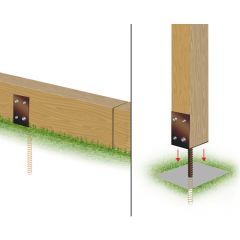 For securing softwood sleepers, or posts, in garden installations 