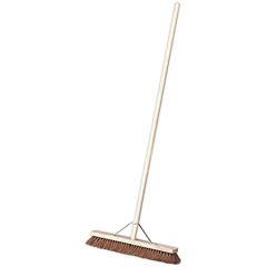 Natural stiff bristlel broom 600mm wide with handle