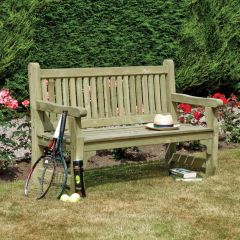 Traditional styles softwood bench. One of the Rowlinson range of garden benches. 