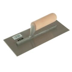 Notched Trowel 5mm V Notches Wooden Handle 11 x 4.1/2in
