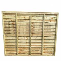 6ft x 5ft Super Waney Panel 5 Lath Green Treated