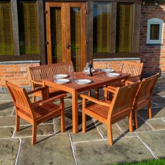 Rowlinsons Willington Hardwood Rectangular 6 Seat Furniture Set