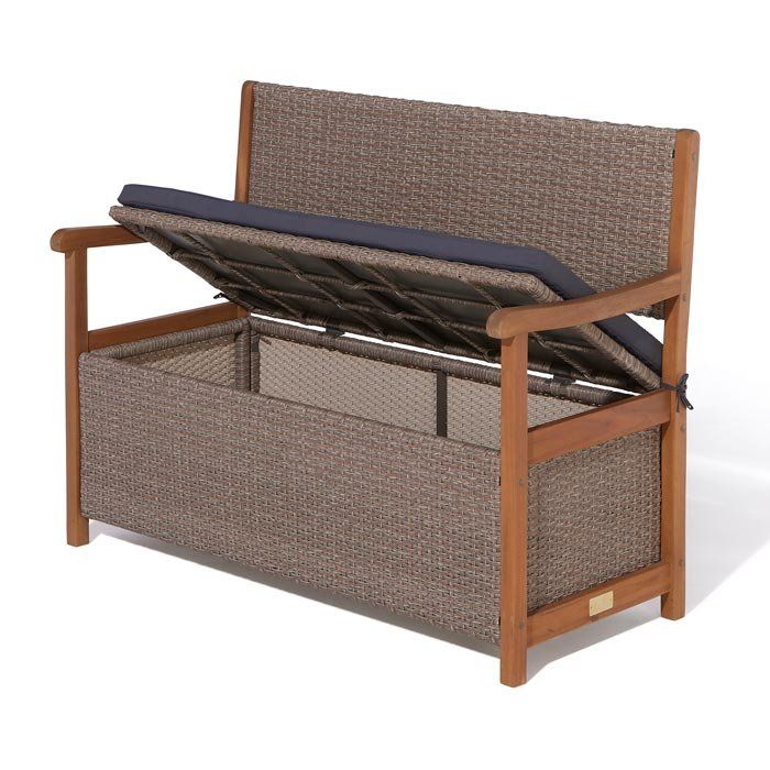 Alderley Rattan Storage Bench Natural Finish